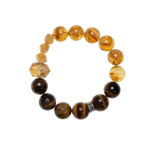 Golden Axis – Tiger Eye Bracelet & Golden Rutilated Quartz